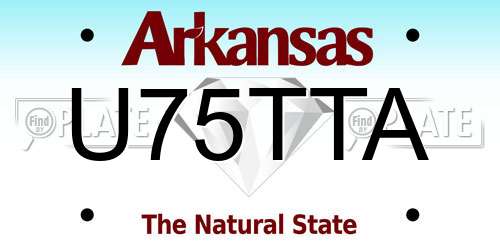 U75TTA Arkansas License Plate