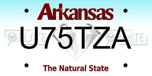 U75TZA Arkansas License Plate