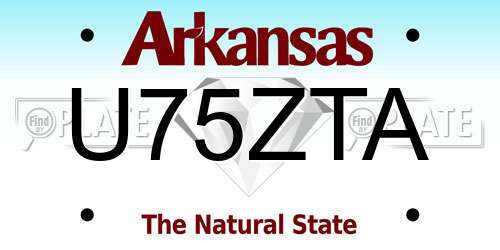 U75ZTA Arkansas License Plate