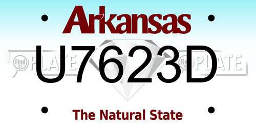 U7623D Arkansas License Plate