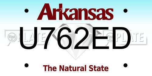 U762ED Arkansas License Plate