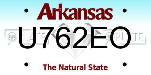 U762EO Arkansas License Plate