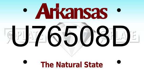 U76508D Arkansas License Plate