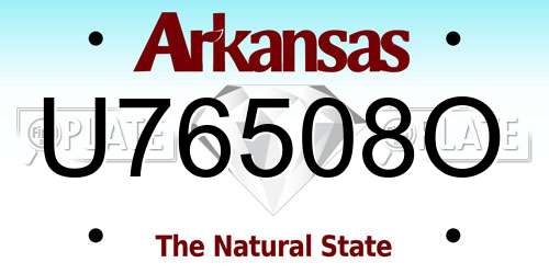 U76508O Arkansas License Plate
