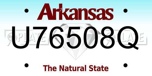 U76508Q Arkansas License Plate