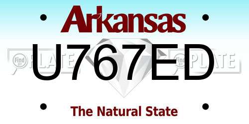 U767ED Arkansas License Plate