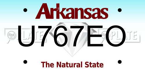 U767EO Arkansas License Plate