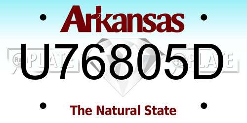 U76805D Arkansas License Plate