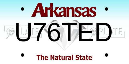 U76TED Arkansas License Plate