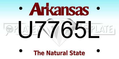 U7765L Arkansas License Plate