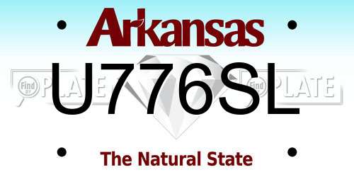 U776SL Arkansas License Plate