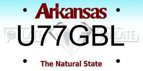 U77GBL Arkansas License Plate