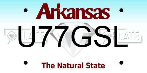 U77GSL Arkansas License Plate