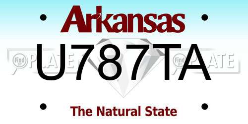 U787TA Arkansas License Plate