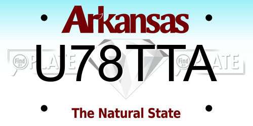 U78TTA Arkansas License Plate