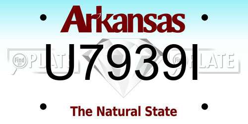 U7939I Arkansas License Plate