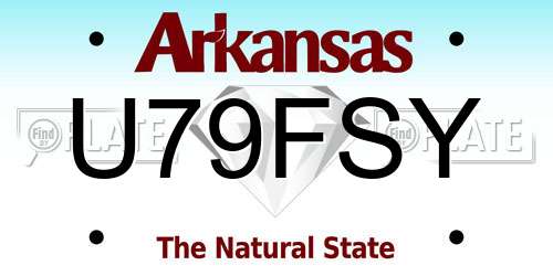 U79FSY Arkansas License Plate