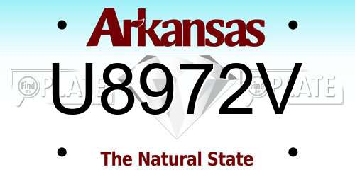 U8972V Arkansas License Plate