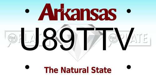 U89TTV Arkansas License Plate