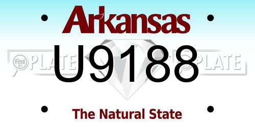 U9188 Arkansas License Plate