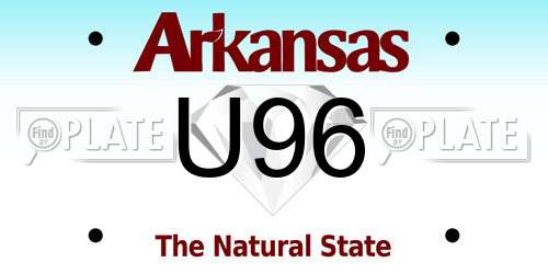 U96 Arkansas License Plate