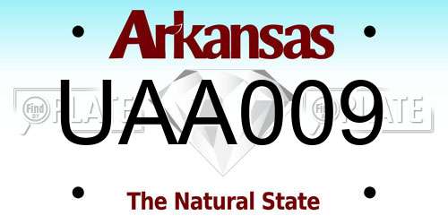 UAA009 Arkansas License Plate