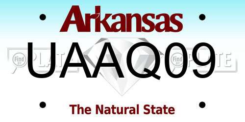 UAAQ09 Arkansas License Plate