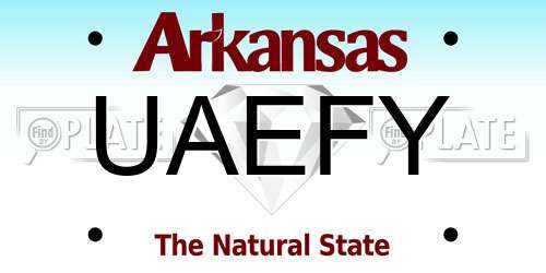 UAEFY Arkansas License Plate