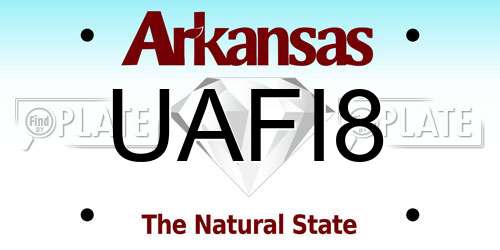 UAFI8 Arkansas License Plate