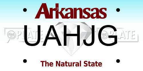 UAHJG Arkansas License Plate