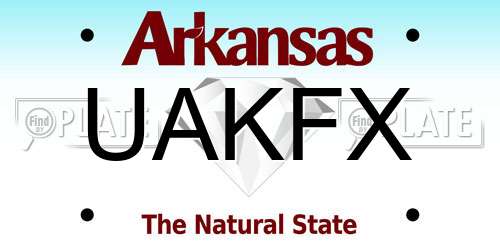 UAKFX Arkansas License Plate