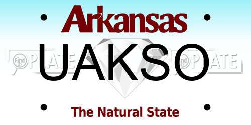 UAKSO Arkansas License Plate