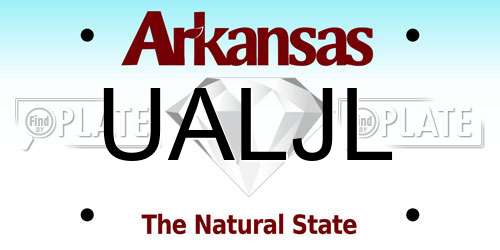 UALJL Arkansas License Plate
