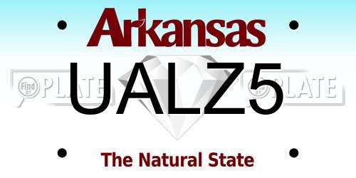 UALZ5 Arkansas License Plate