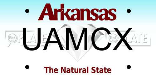 UAMCX Arkansas License Plate