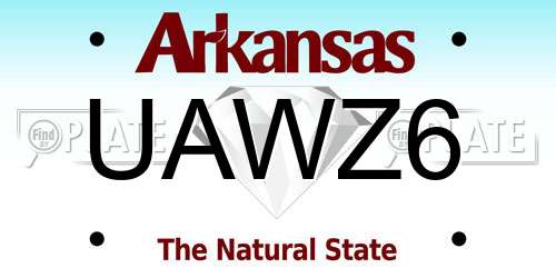 UAWZ6 Arkansas License Plate