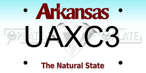 UAXC3 Arkansas License Plate