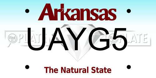 UAYG5 Arkansas License Plate