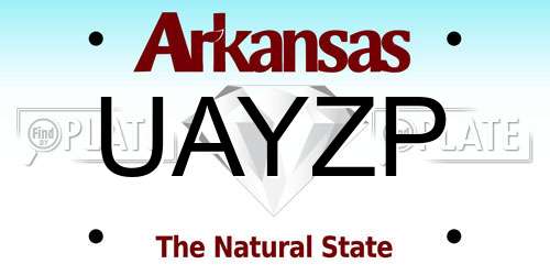 UAYZP Arkansas License Plate