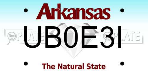 UB0E3I Arkansas License Plate