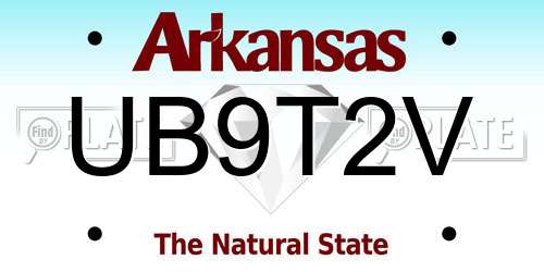 UB9T2V Arkansas License Plate