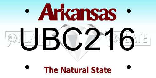 UBC216 Arkansas License Plate