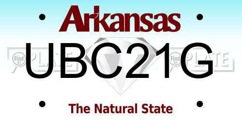 UBC21G Arkansas License Plate