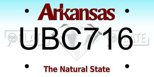 UBC716 Arkansas License Plate
