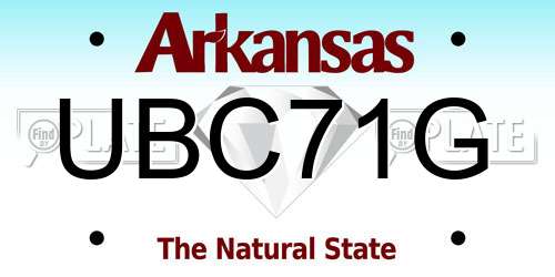 UBC71G Arkansas License Plate