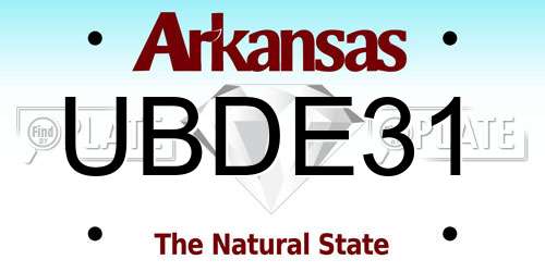 UBDE31 Arkansas License Plate