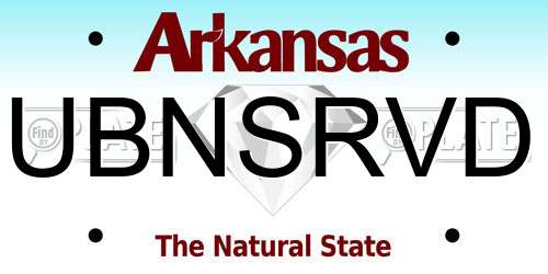 UBNSRVD Arkansas License Plate