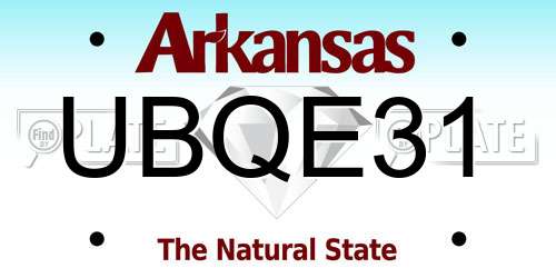 UBQE31 Arkansas License Plate