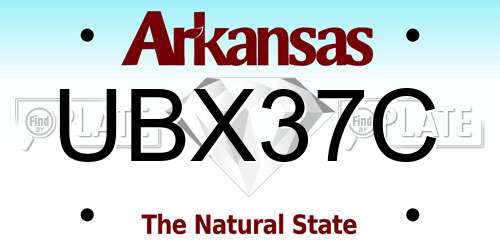UBX37C Arkansas License Plate