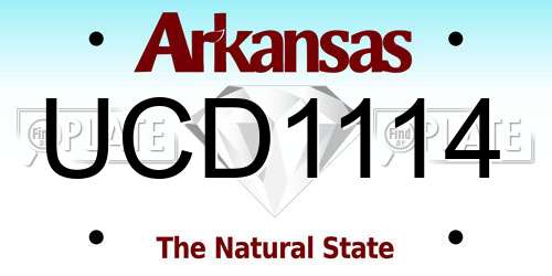 UCD1114 Arkansas License Plate